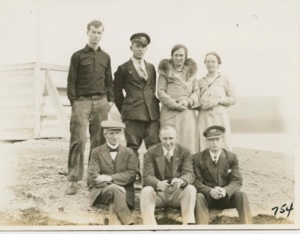 Image: Group of H.B.C. men, Lentz and Mrs. Potter